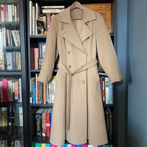 London Fog vintage wool camel trench